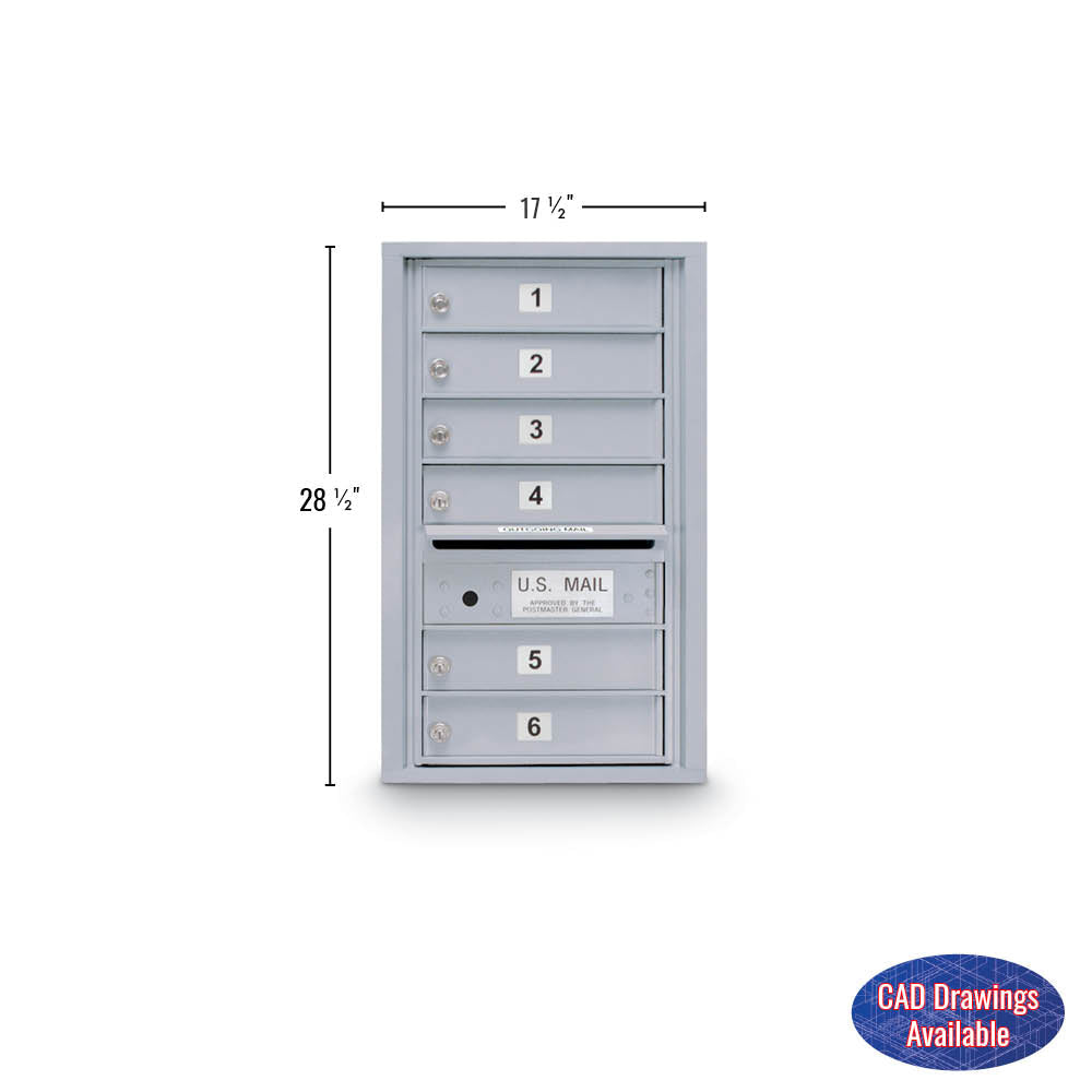 6 Door Standard 4C Mailbox - Additional Colors Available