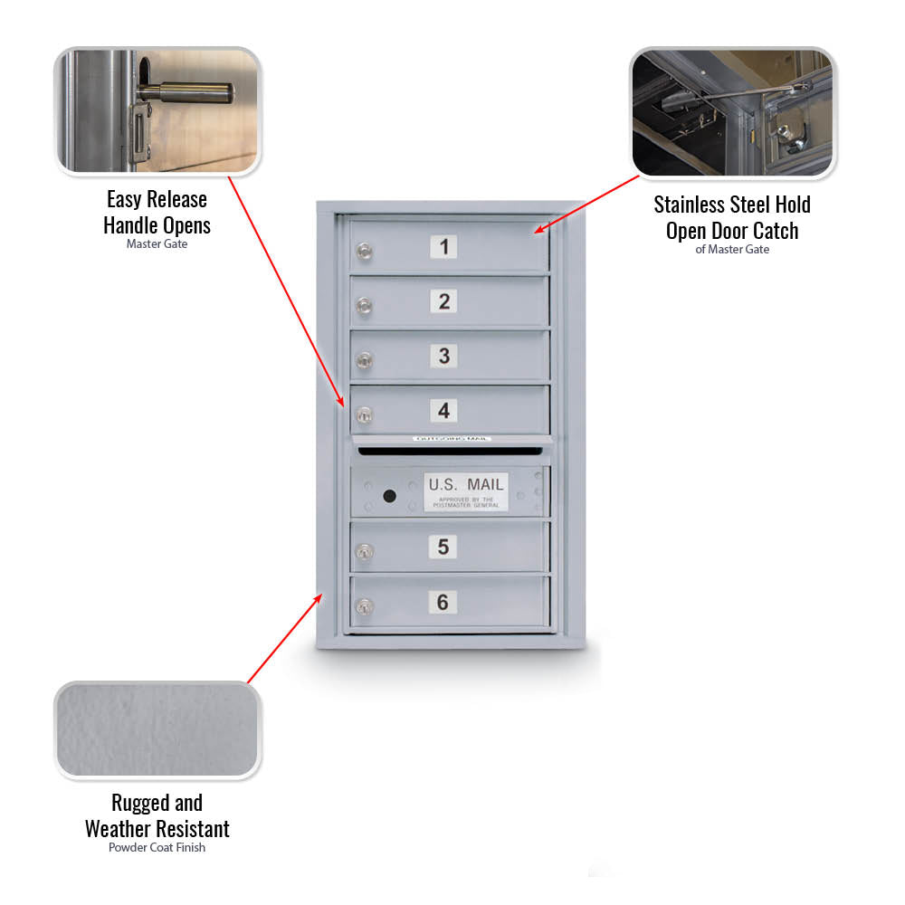 6 Door Standard 4C Mailbox - Additional Colors Available