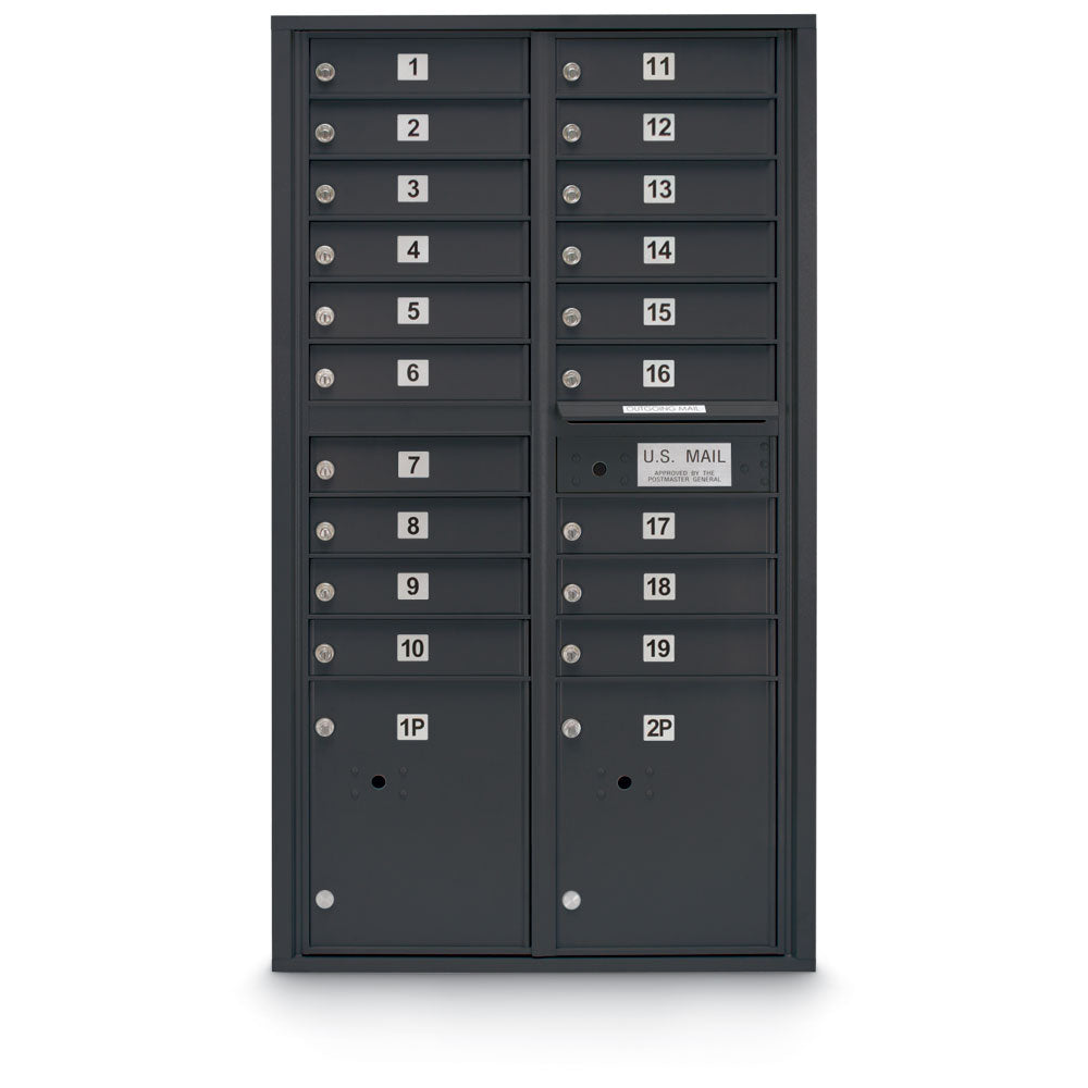 19 Door Standard 4C Mailbox with (2) Parcel Lockers