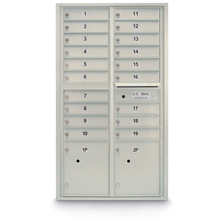 19 Door Standard 4C Mailbox with (2) Parcel Lockers