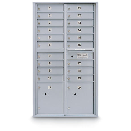 19 Door Standard 4C Mailbox with (2) Parcel Lockers