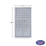 19 Door Standard 4C Mailbox with (2) Parcel Lockers