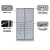 19 Door Standard 4C Mailbox with (2) Parcel Lockers