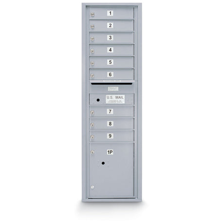 9 Door Standard 4C Mailbox with (1) Parcel Locker - Additional Colors Available