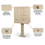 8 Door F-Spec Cluster Box Unit with Pedestal