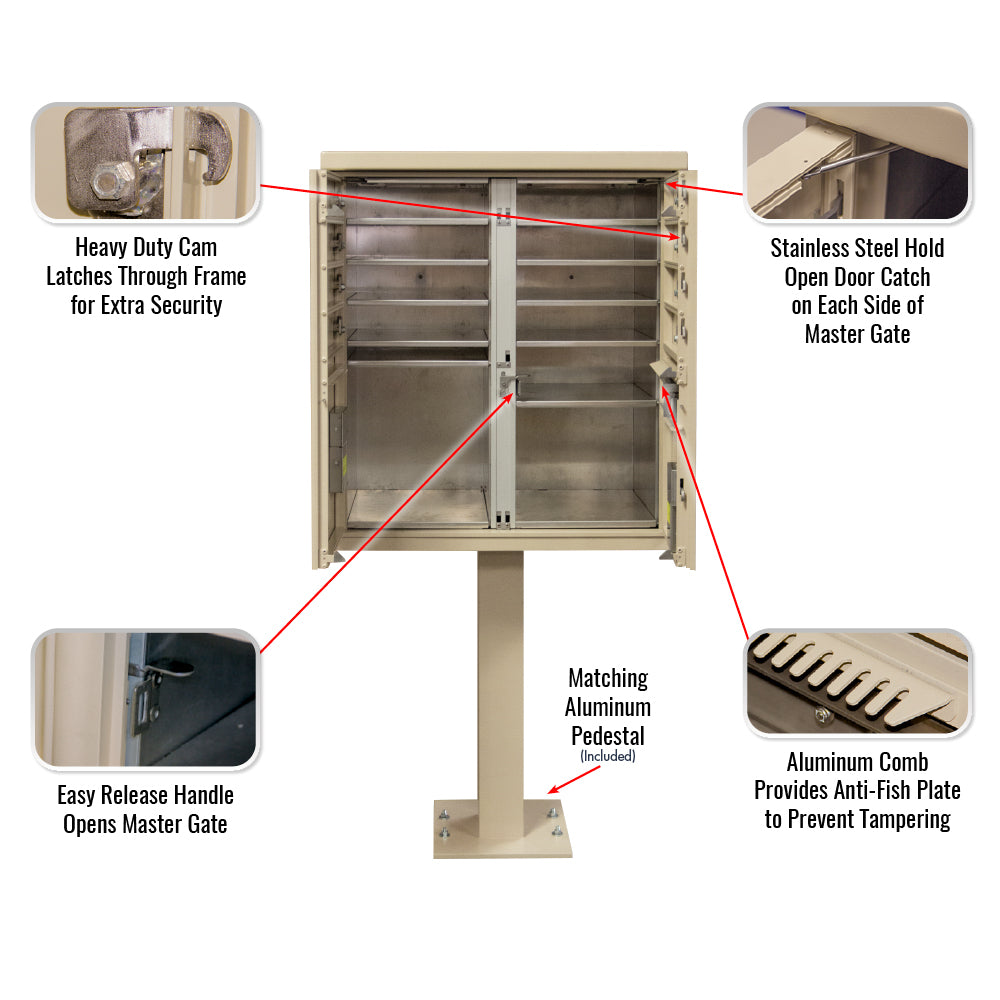 8 Door F-Spec Cluster Box Unit with Pedestal