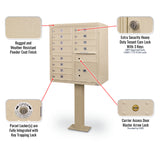 12 Door F-Spec Cluster Box Unit with Pedestal