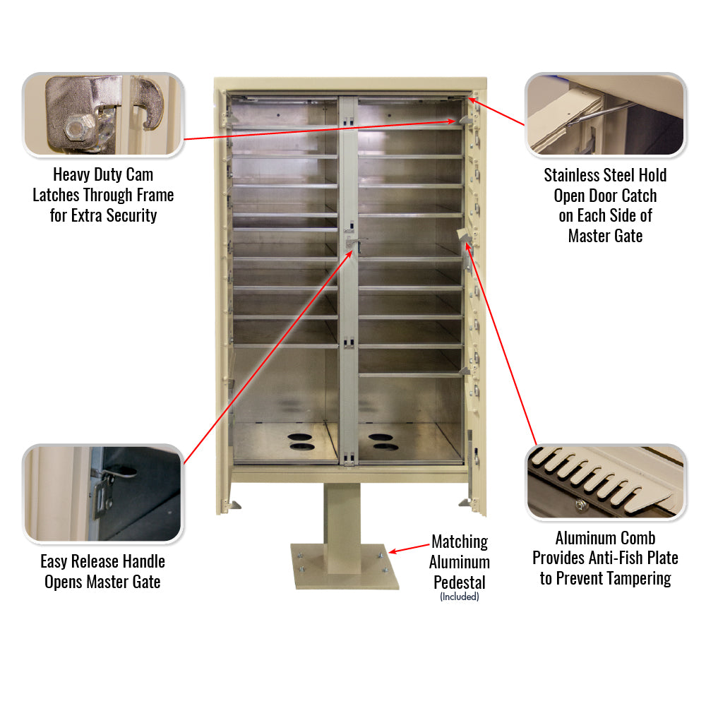 16 Door F-Spec Cluster Box Unit with Pedestal