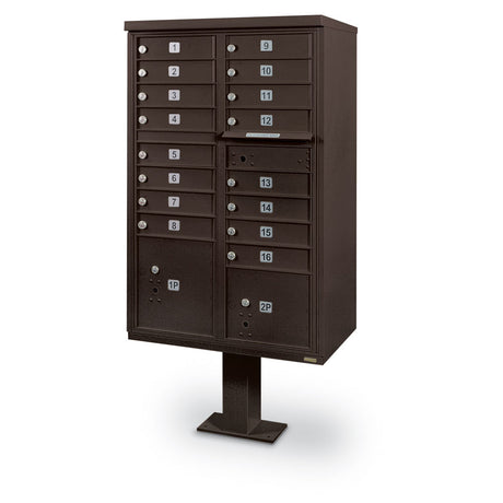 16 Door F-Spec Cluster Box Unit with Pedestal