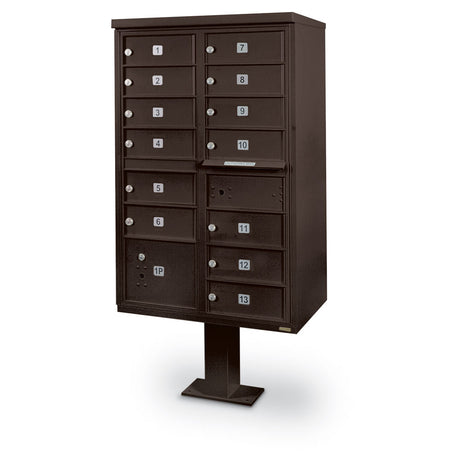 13 Door F-Spec Cluster Box Unit with Pedestal