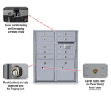 9 Door 4C Standard Mailbox 2 Parcel Lockers - Additional Colors Available