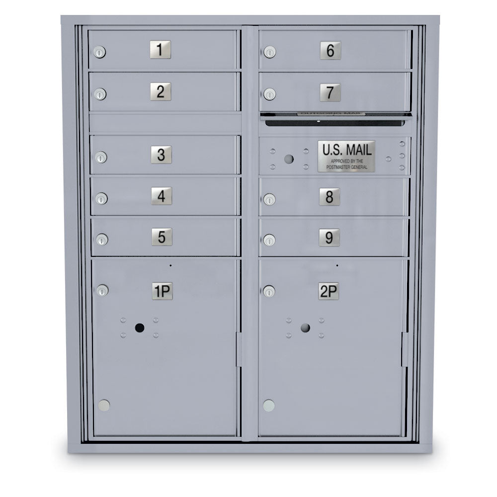 9 Door 4C Standard Mailbox 2 Parcel Lockers - Additional Colors Available