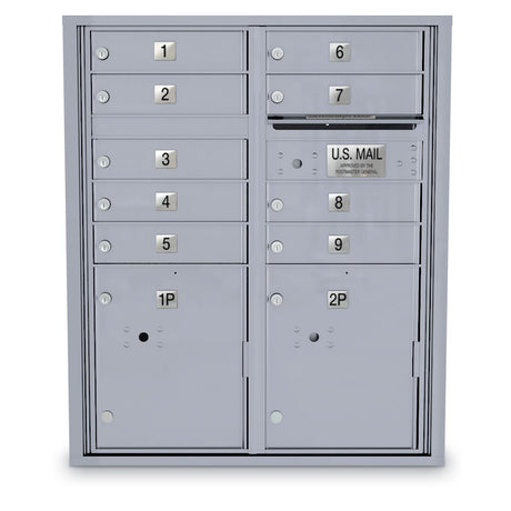 9 Door 4C Standard Mailbox 2 Parcel Lockers - Additional Colors Available