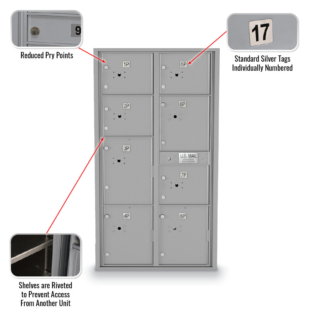 Standard 4C Mailbox With 8 Parcel Lockers