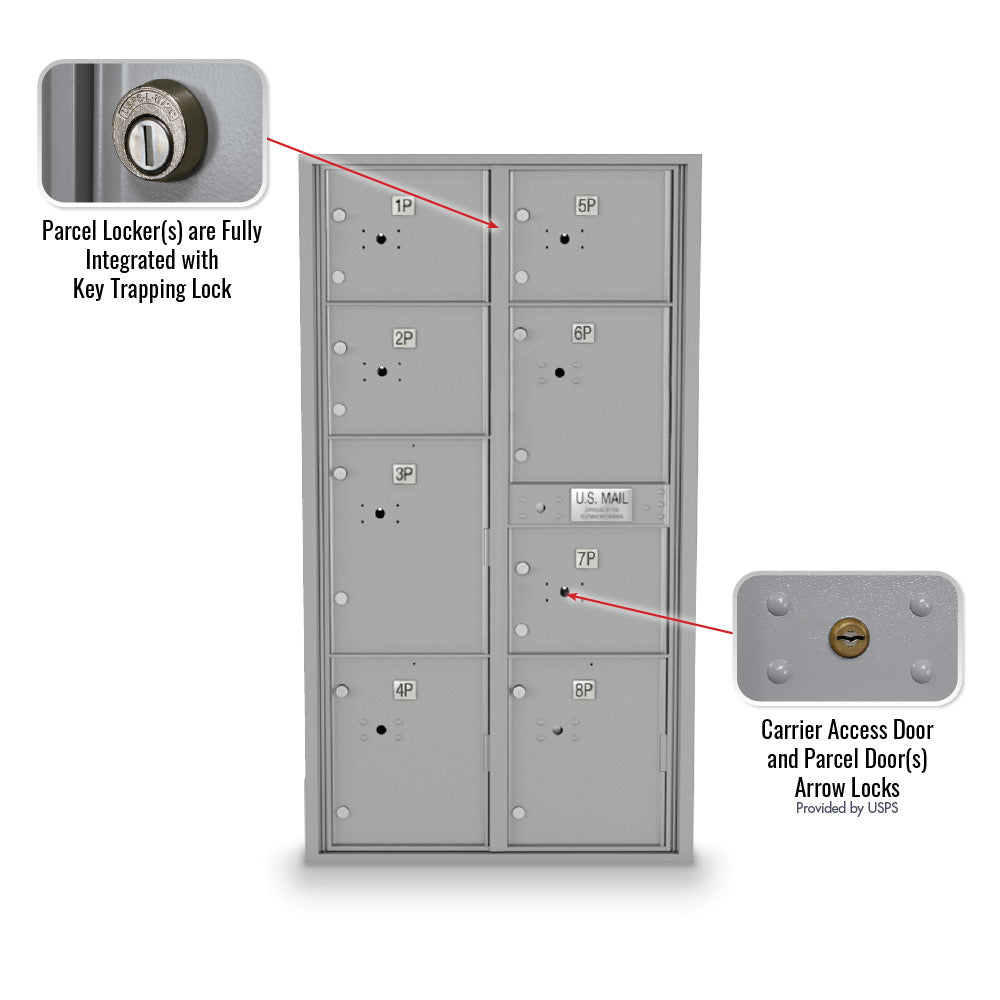 Standard 4C Mailbox With 8 Parcel Lockers