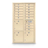 15 Door Standard 4C Mailbox with 3 Parcel Lockers