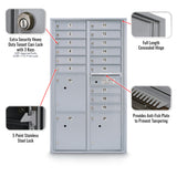 15 Door Standard 4C Mailbox with 3 Parcel Lockers