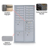 15 Door Standard 4C Mailbox with 3 Parcel Lockers