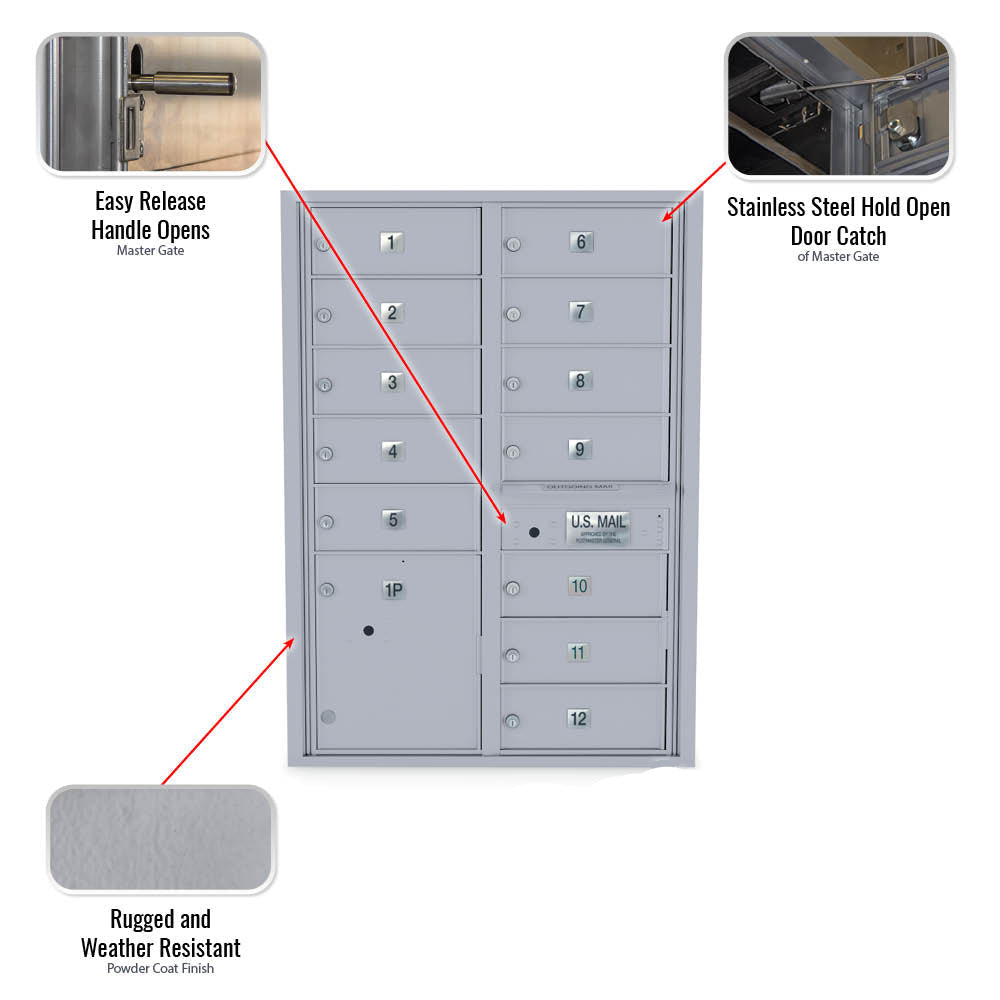 12 - 5" Business Door and 1 - Parcel Door