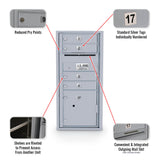 4 Door Standard 4C Mailbox with 1 Parcel Door