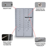 16 Door Standard 4C Mailbox with 2 Parcel Lockers