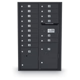 15 Door Standard 4C Front Loading Mailbox with 2 Parcel Lockers