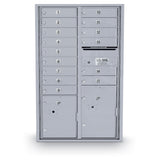 15 Door Standard 4C Front Loading Mailbox with 2 Parcel Lockers