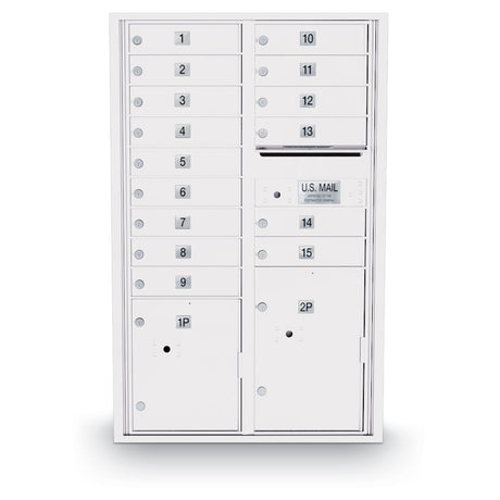 15 Door Standard 4C Front Loading Mailbox with 2 Parcel Lockers