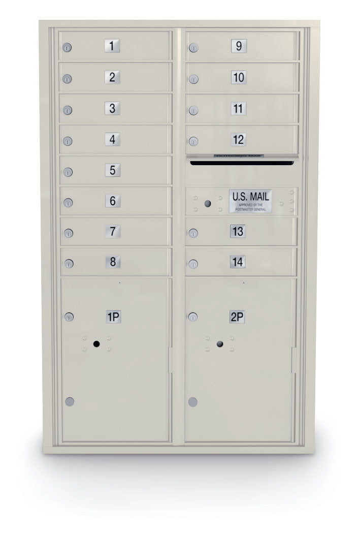 14 Door Standard 4C Mailbox with 2 Parcel Door