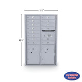 14 Door Standard 4C Mailbox with 2 Parcel Door