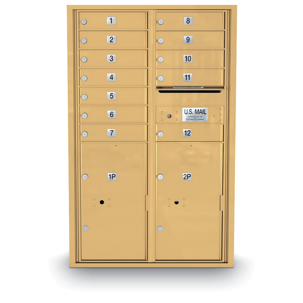 12 Door Standard 4C Mailbox with 2 Parcel Door