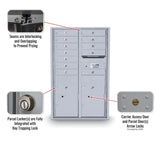 12 Door Standard 4C Mailbox with 2 Parcel Door