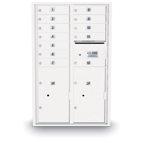 12 Door Standard 4C Mailbox with 2 Parcel Door