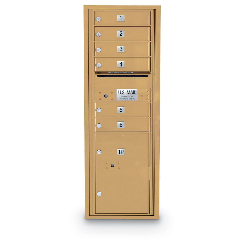 6 Door Standard 4C Mailbox with 1 Parcel Locker