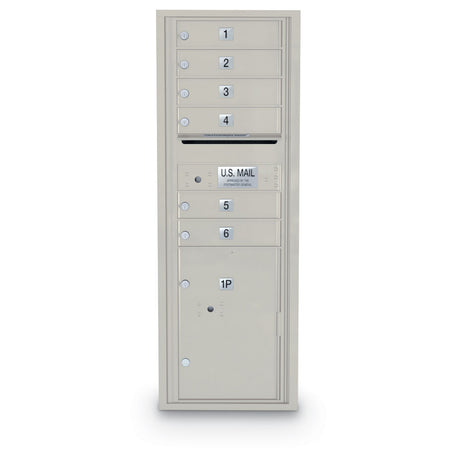 6 Door Standard 4C Mailbox with 1 Parcel Locker