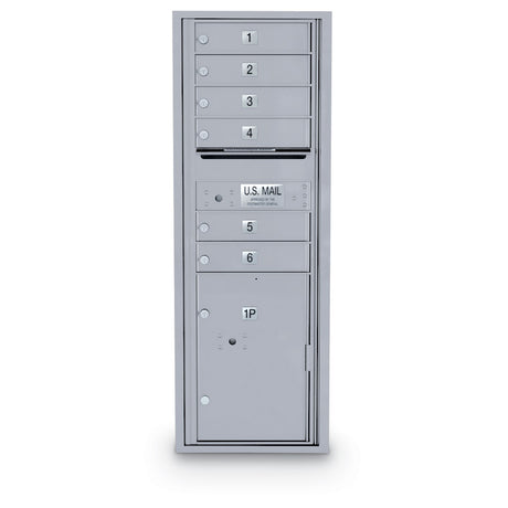 6 Door Standard 4C Mailbox with 1 Parcel Locker