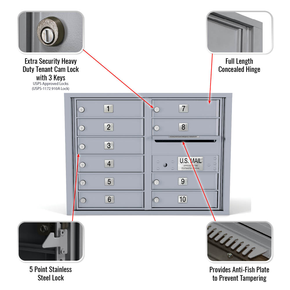 10 Door Standard 4C Mailbox