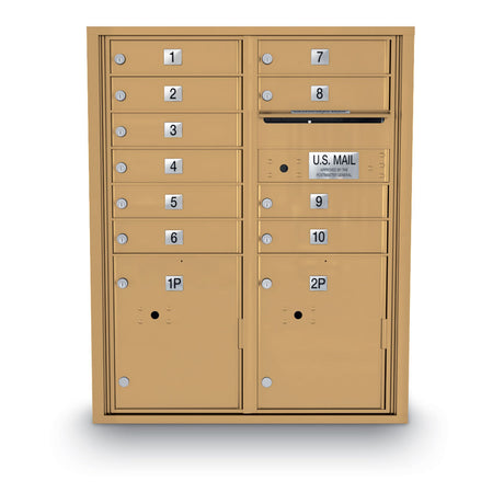 10 Door Standard 4C Mailbox with (2) Parcel Door