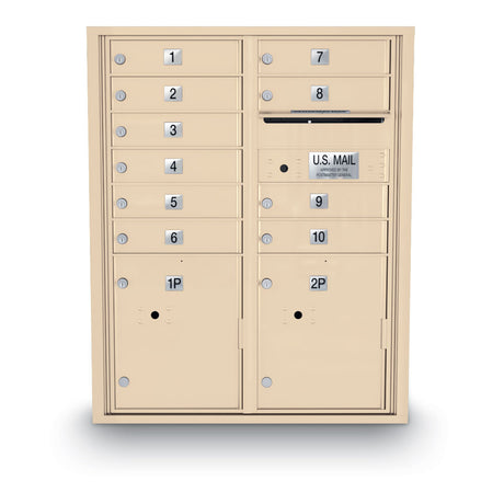 10 Door Standard 4C Mailbox with (2) Parcel Door