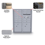 10 Door Standard 4C Mailbox with (2) Parcel Door