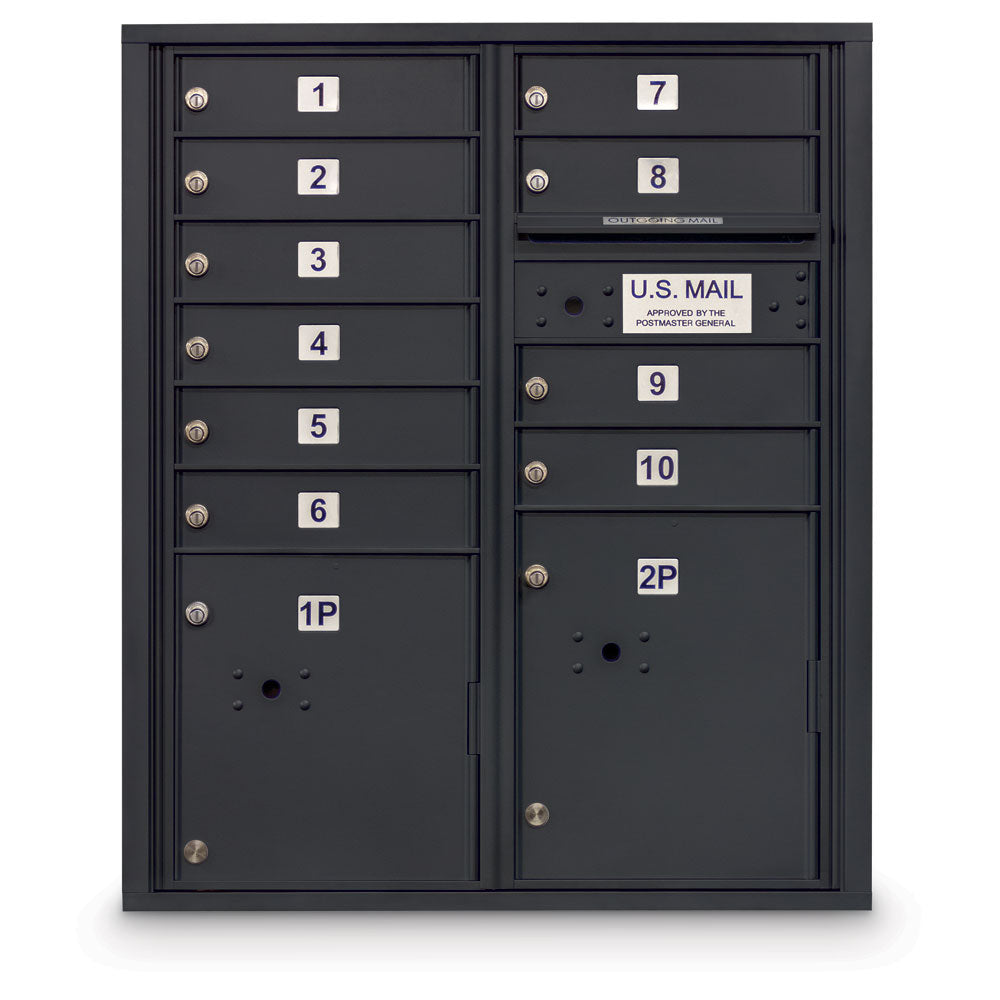 10 Door 4C Horizontal Mailbox - 2 Parcel Lockers - ADA Certified