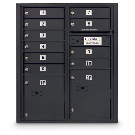 10 Door 4C Horizontal Mailbox - 2 Parcel Lockers - ADA Certified