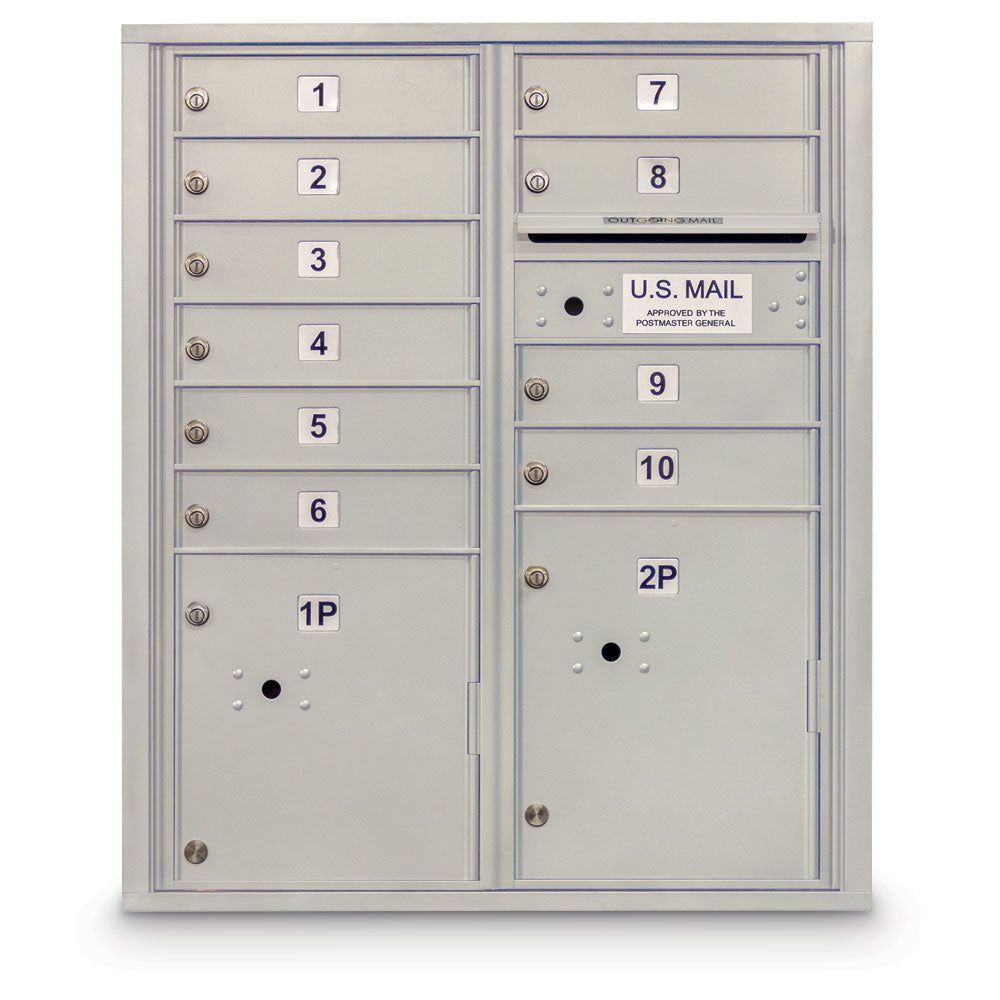 10 Door 4C Horizontal Mailbox - 2 Parcel Lockers - ADA Certified