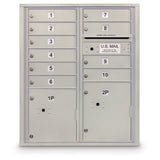 10 Door 4C Horizontal Mailbox - 2 Parcel Lockers - ADA Certified