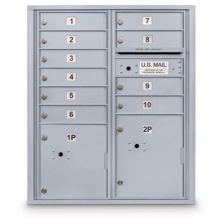 10 Door 4C Horizontal Mailbox - 2 Parcel Lockers - ADA Certified