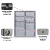 10 Door 4C Horizontal Mailbox - 2 Parcel Lockers - ADA Certified