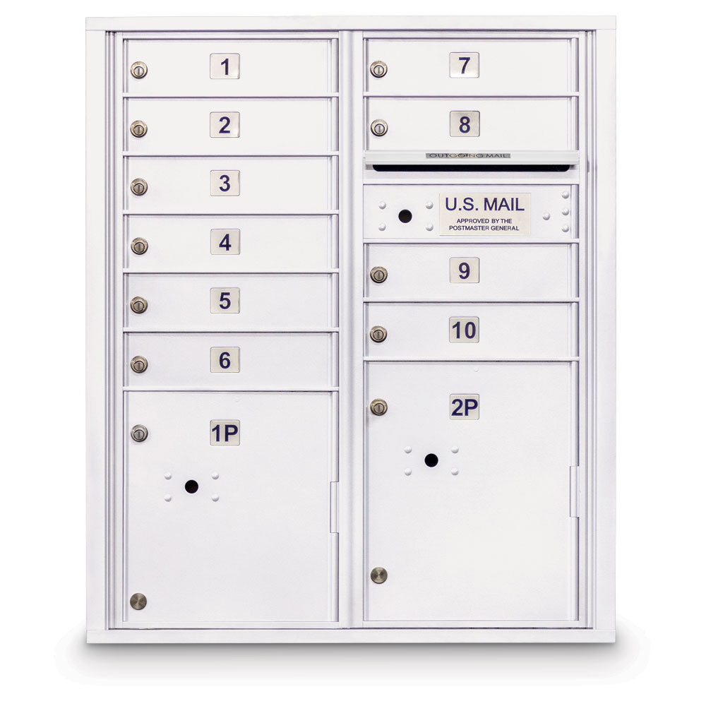 10 Door 4C Horizontal Mailbox - 2 Parcel Lockers - ADA Certified