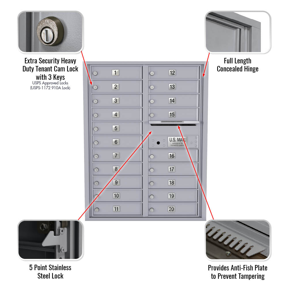 20 Door Std 4C Mailbox