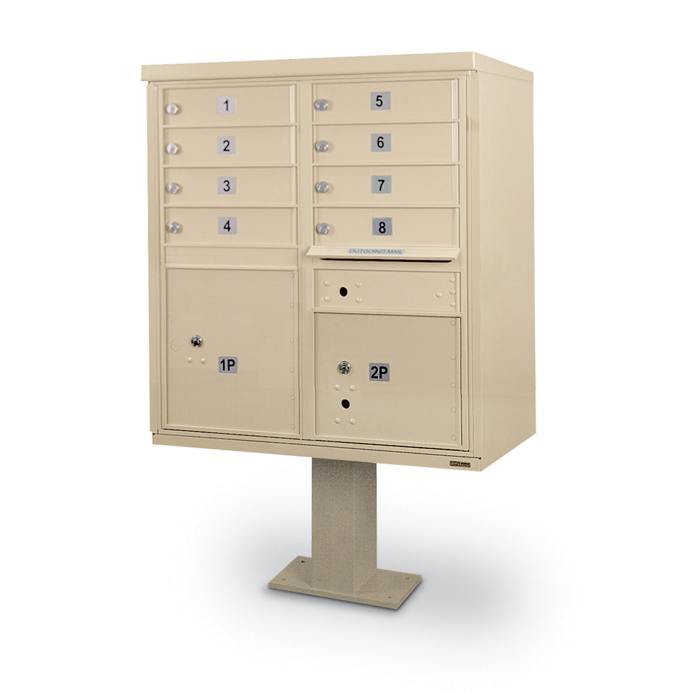 8 Door F-Spec Cluster Box Unit with Short Pedestal