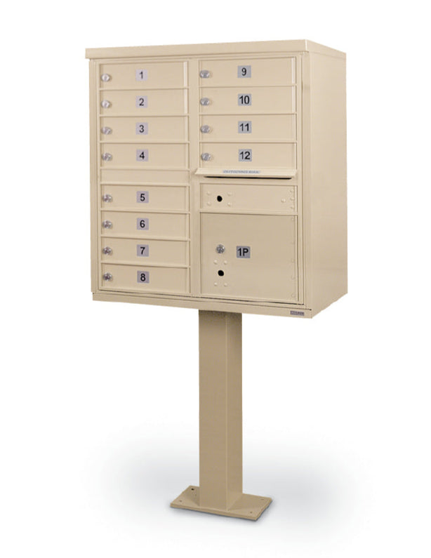 12 Door F-Spec Cluster Box Unit with Pedestal